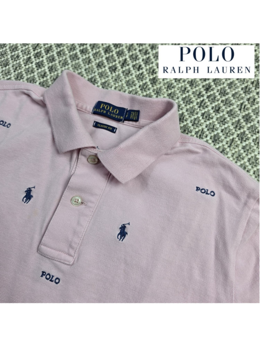 Polo Ralph Lauren Women’s S Pink All Over Pony Logo Embroidered Classic Fit